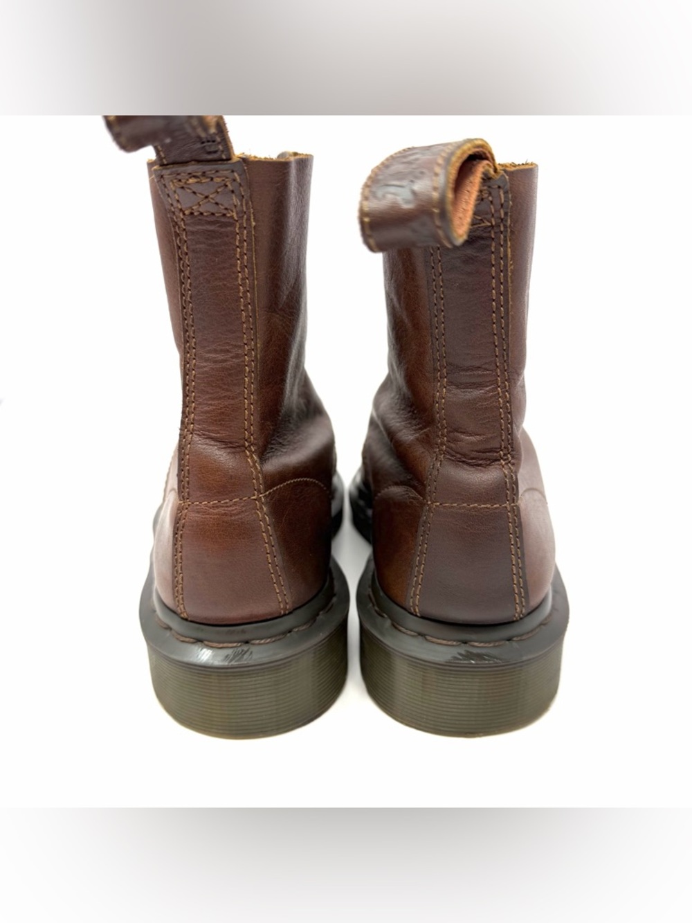 Dr Doc Martens Women’s 1460 Pascal Lace Combat Boot Sz 6 Tan Harvest Leather EUC - Picture 5 of 9